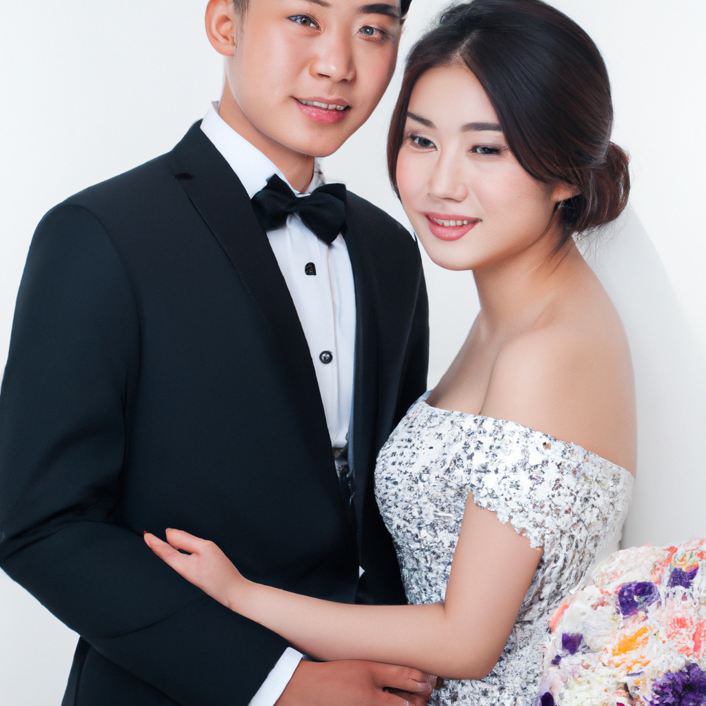 미니멀 웨딩 커플 포트레이트, 화이트 스튜디오와 자연광 느낌