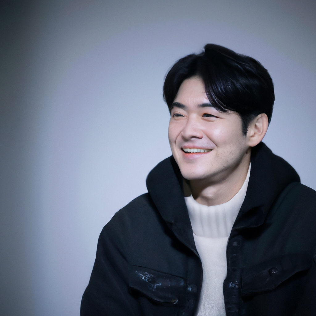 수빈 — 포토그래퍼, 미니멀 조명 세팅에서 미소를 짓는 모습